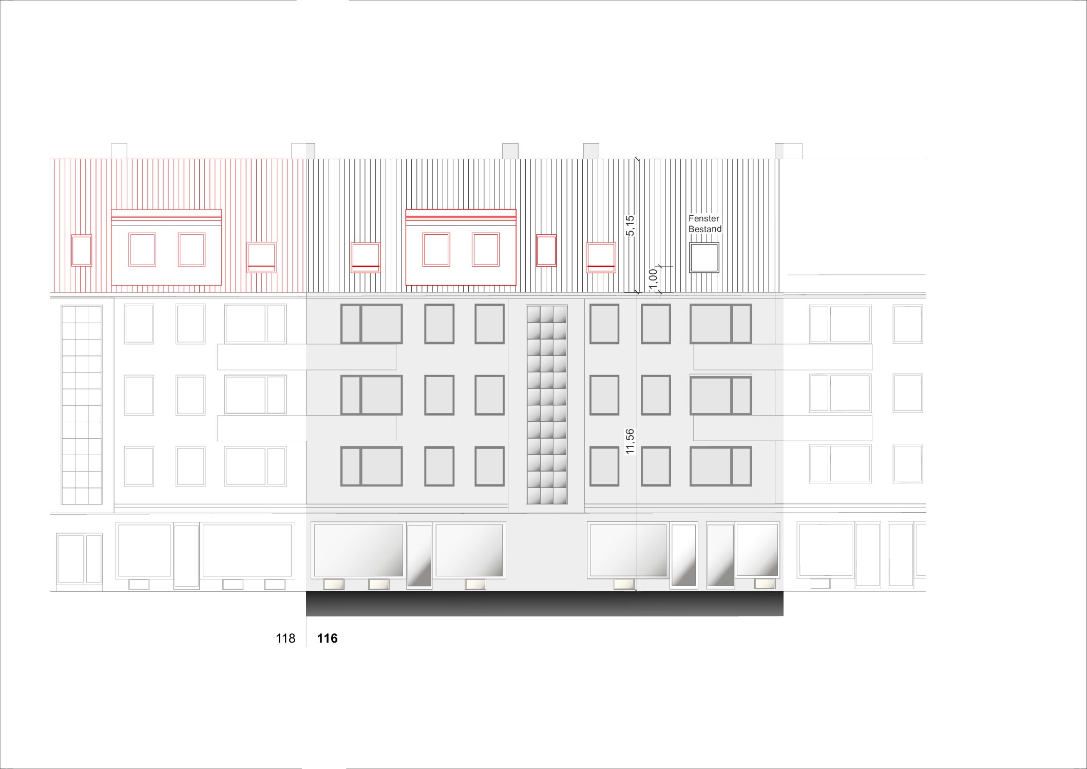 2027: Modernisierung & Dachgeschossausbau: Wandsbeker Chaussee 116, 118 und 130